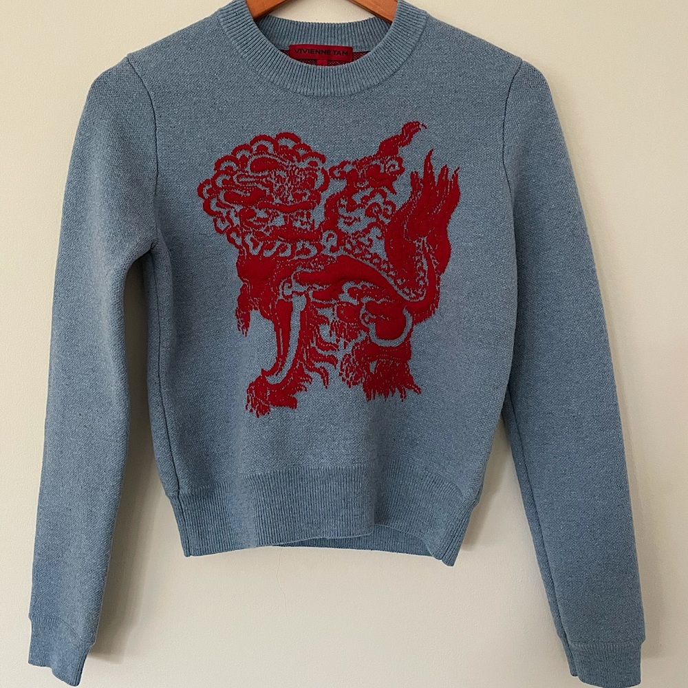 Vivienne Tam Dragon Embroidered Sweater